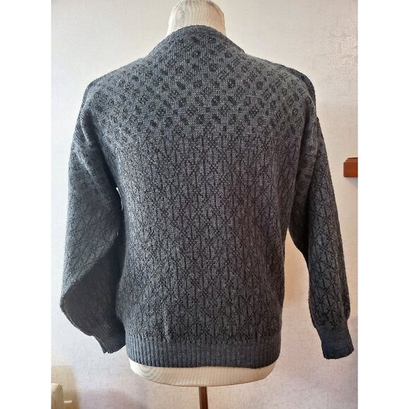 VINTAGE MAGNUM KNIT  GREY SWEATER 1990  MADE IN ITALY SIZE M #101 - Picture 3 of 6
